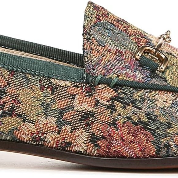 SAM EDELMAN Multicolored Floral Jacquard Bit Buckle LORAINE Loafers NEW - Picture 3 of 9